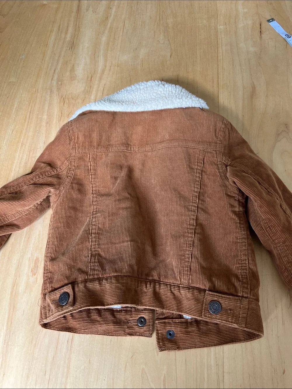 GAP Kids Rust Brown Corduroy Jacket with Cream Sherpa Collar